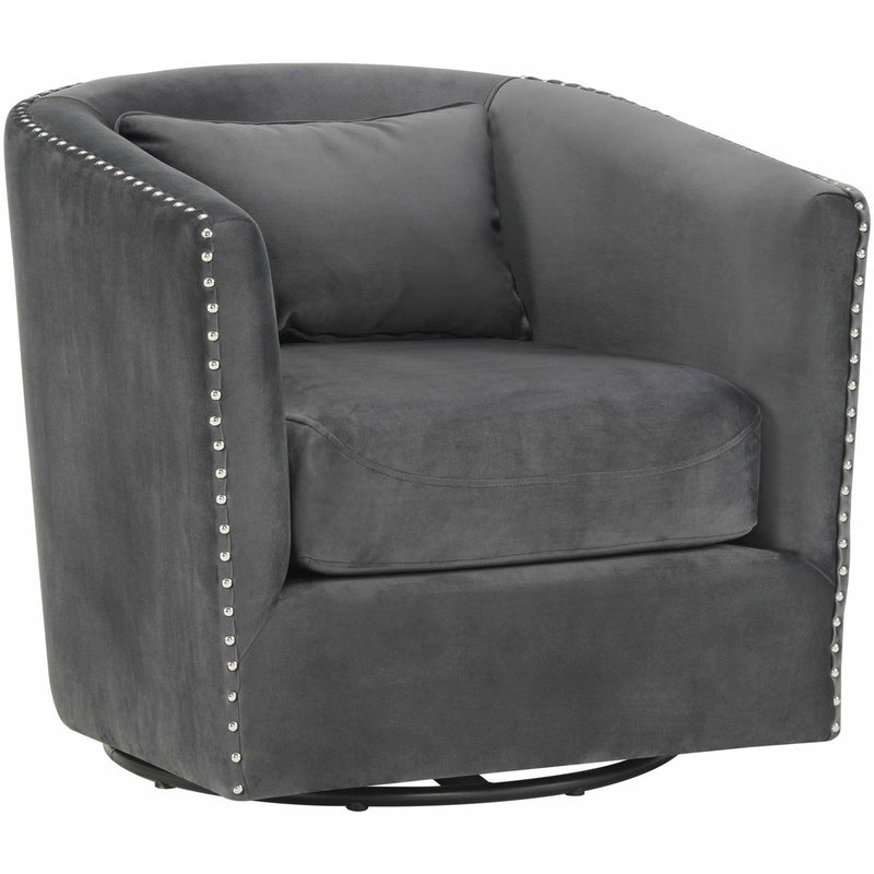  Elements International Stanton Swivel Chair in Royale Gun Metal W/ Nails - 3A IMAGE 1