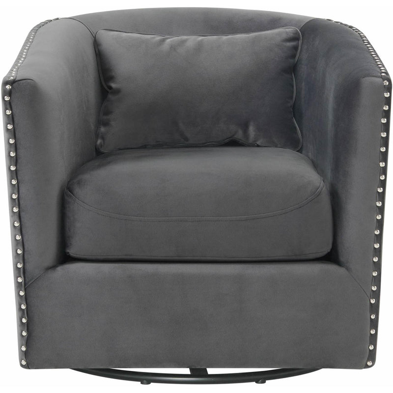  Elements International Stanton Swivel Chair in Royale Gun Metal W/ Nails - 3A IMAGE 2