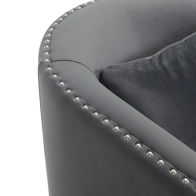  Elements International Stanton Swivel Chair in Royale Gun Metal W/ Nails - 3A IMAGE 5