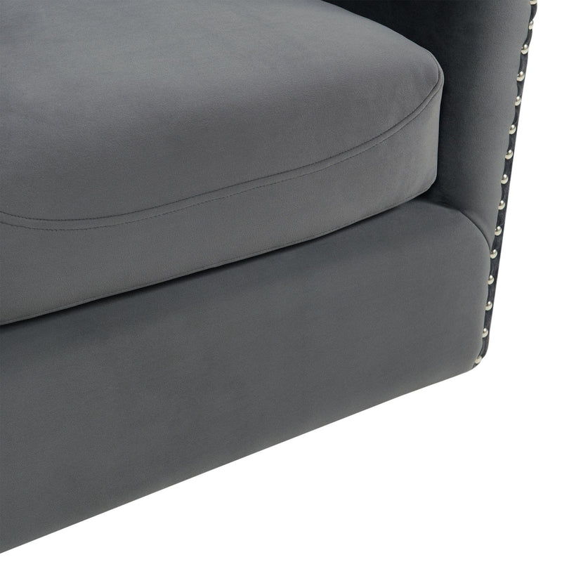 Elements International Stanton Swivel Chair in Royale Gun Metal W/ Nails - 3A IMAGE 7