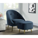  Elements International Trinity Ottoman In Broadway Navy IMAGE 4