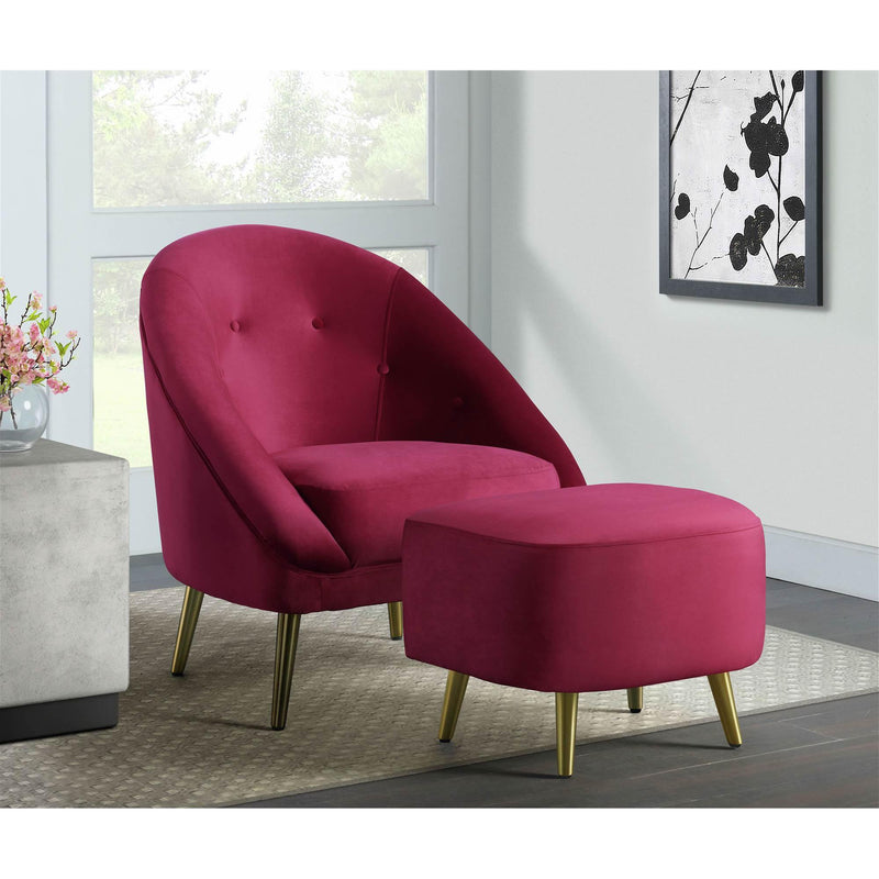  Elements International Trinity Ottoman In Broadway Red IMAGE 4