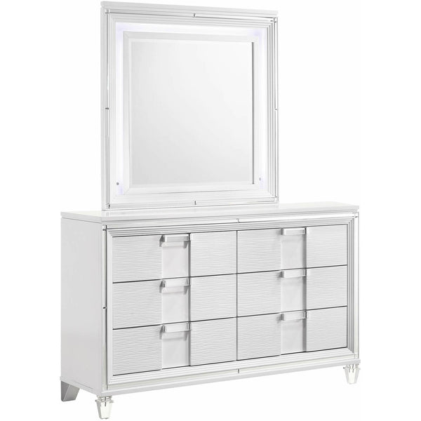  Elements International Twenty Nine Youth Dresser & Mirror Set White IMAGE 1