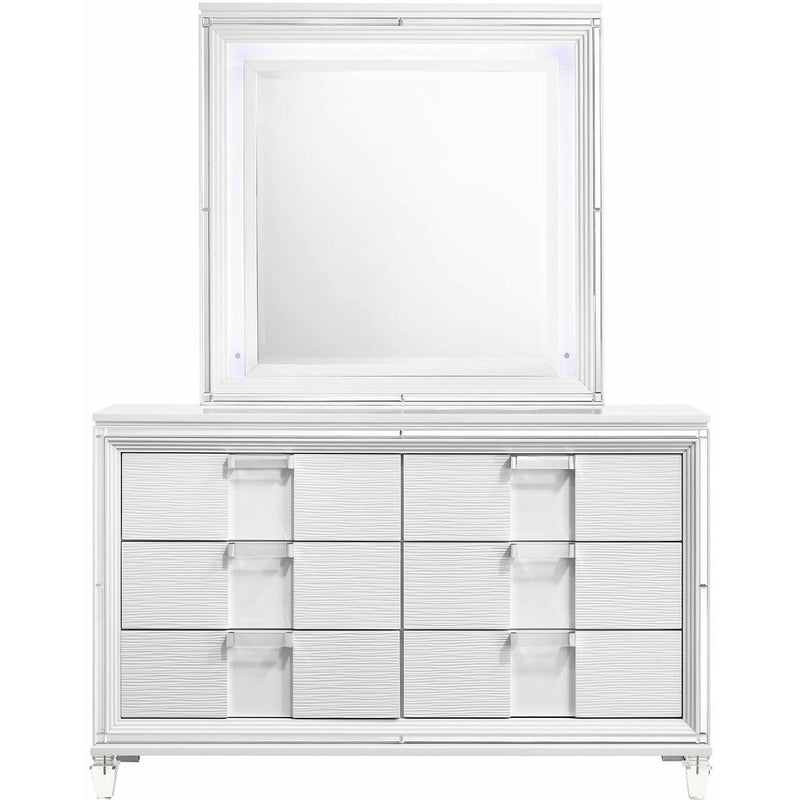  Elements International Twenty Nine Youth Dresser & Mirror Set White IMAGE 2