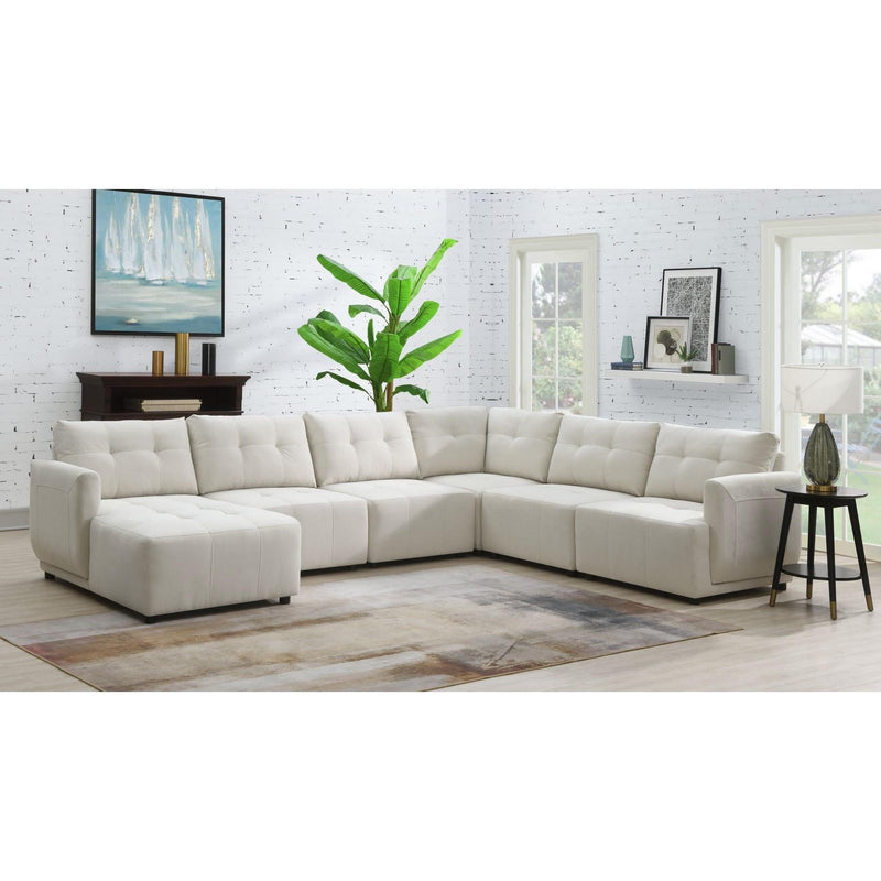  Elements International Armani LSF Chaise Modular 6 pc Sectional Natural IMAGE 12
