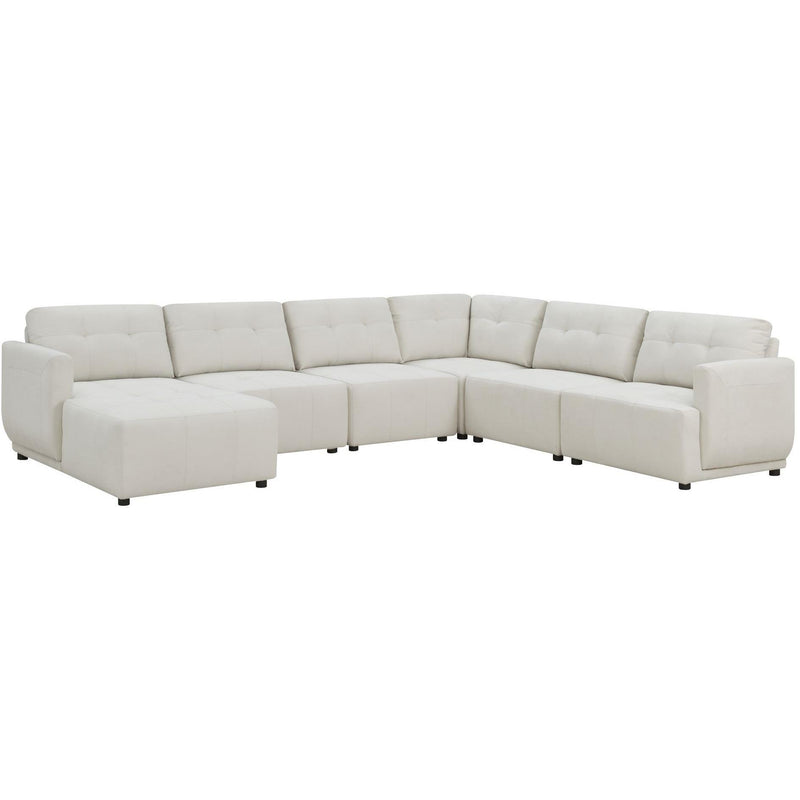  Elements International Armani LSF Chaise Modular 6 pc Sectional with Ottoman Natural IMAGE 1