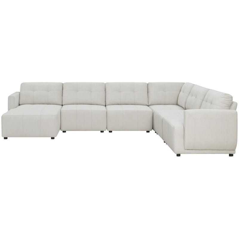  Elements International Armani LSF Chaise Modular 6 pc Sectional with Ottoman Natural IMAGE 2