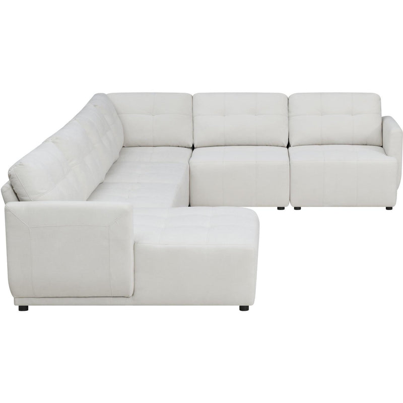  Elements International Armani LSF Chaise Modular 6 pc Sectional with Ottoman Natural IMAGE 3