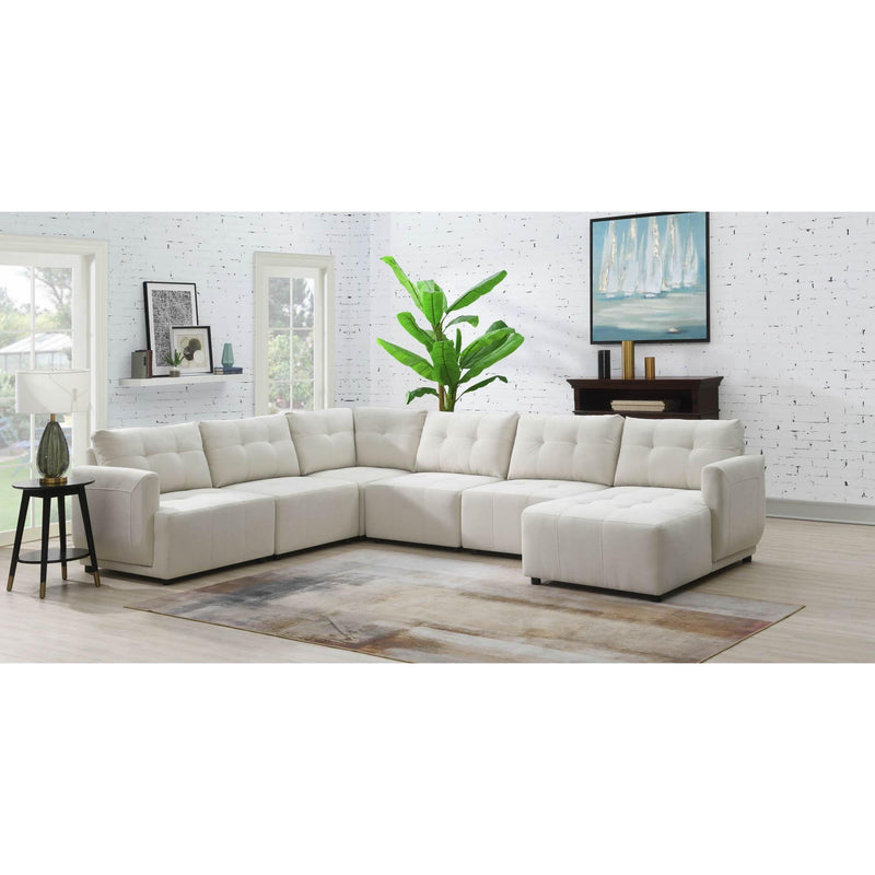 Elements International Armani RSF Chaise Modular 6 pc Sectional Natural IMAGE 7