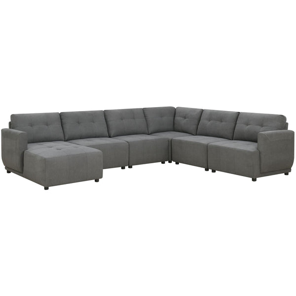  Elements International Armani LSF Chaise Modular 6 pc Sectional Charcoal IMAGE 1