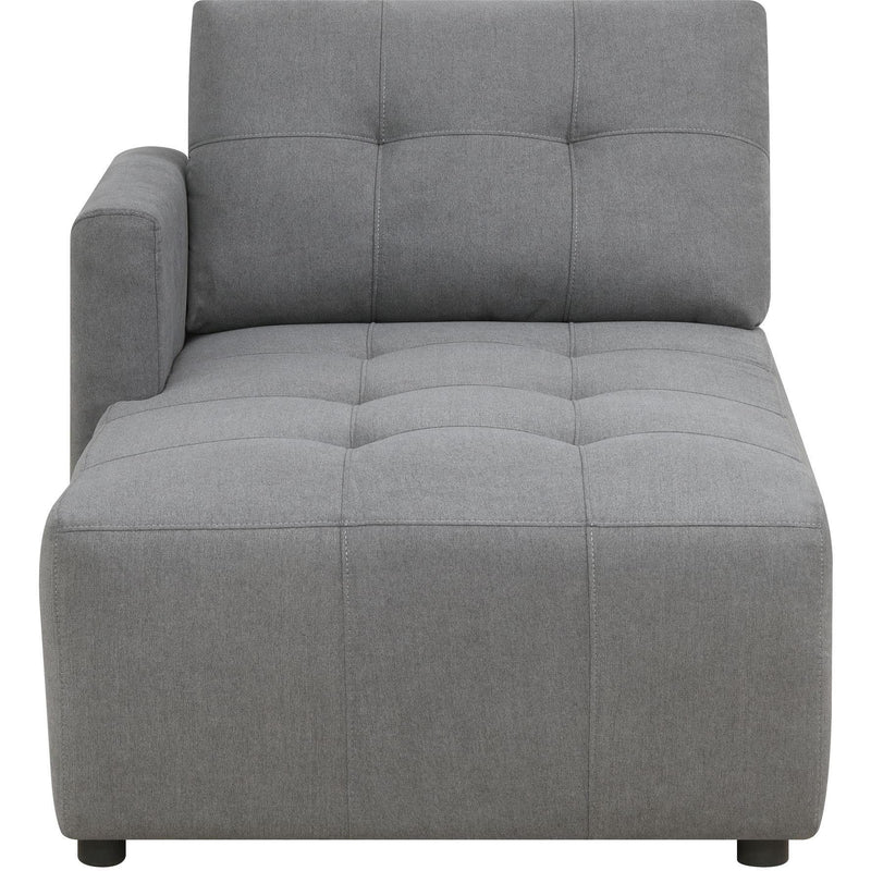  Elements International Armani LSF Chaise Modular 6 pc Sectional with Ottoman Charcoal IMAGE 6