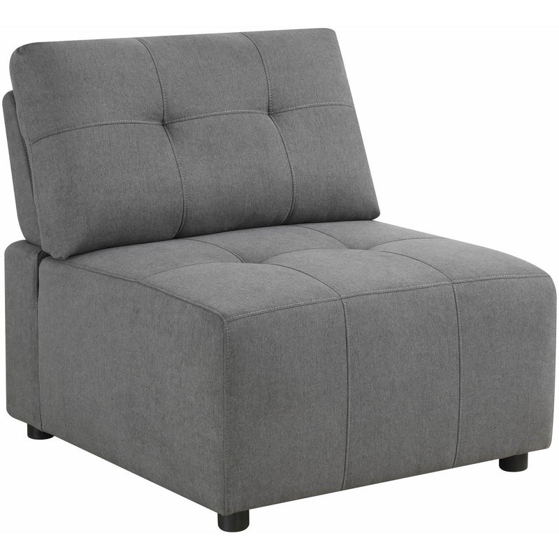  Elements International Armani LSF Chaise Modular 6 pc Sectional with Ottoman Charcoal IMAGE 7