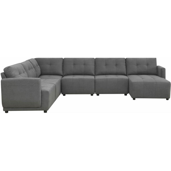  Elements International Armani RSF Chaise Modular 6 pc Sectional Charcoal IMAGE 1