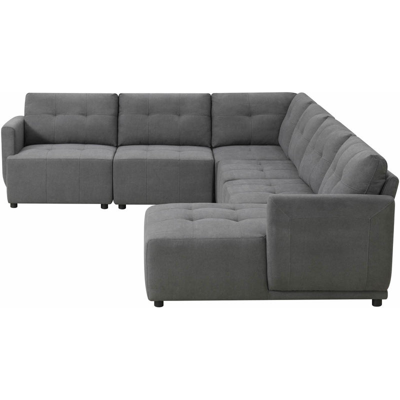  Elements International Armani RSF Chaise Modular 6 pc Sectional with Ottoman Charcoal IMAGE 3