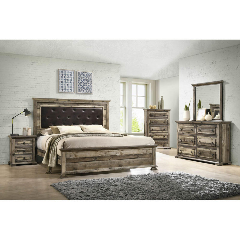  Elements International Cortez 6-Drawer Dresser and Mirror Set in Drift IMAGE 11