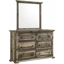  Elements International Cortez 6-Drawer Dresser and Mirror Set in Drift IMAGE 1