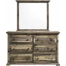  Elements International Cortez 6-Drawer Dresser and Mirror Set in Drift IMAGE 2