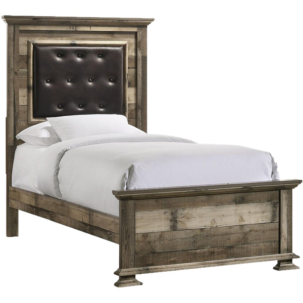  Elements International Cortez Twin Panel Bed in Drift IMAGE 1