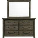  Elements International Maverick Dresser & Mirror Grey IMAGE 2