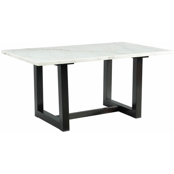  Elements International Felicia Dining Table W/White Marble Top Dark IMAGE 1
