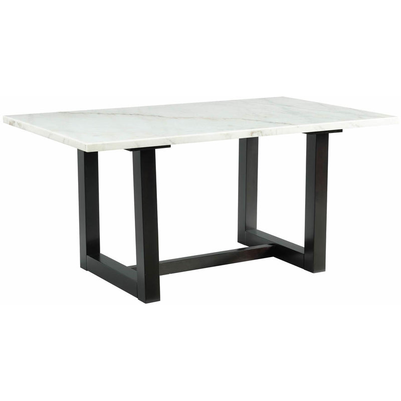 Elements International Felicia Dining Table W/White Marble Top Dark IMAGE 1