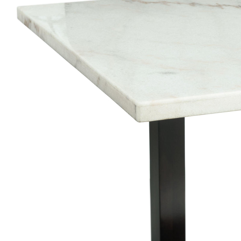  Elements International Felicia Dining Table W/White Marble Top Dark IMAGE 4