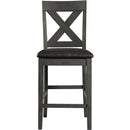  Elements International Alex Counter Side Chair W/Black PU Grey IMAGE 2