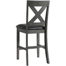  Elements International Alex Counter Side Chair W/Black PU Grey IMAGE 3