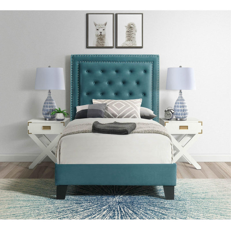  Elements International Tiffany Twin Bed in Broadway Marine Blue IMAGE 6