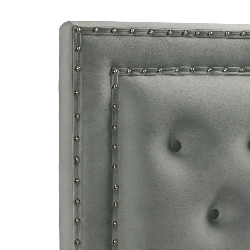  Elements International Tiffany Twin Bed in Broadway Gun Metal IMAGE 4