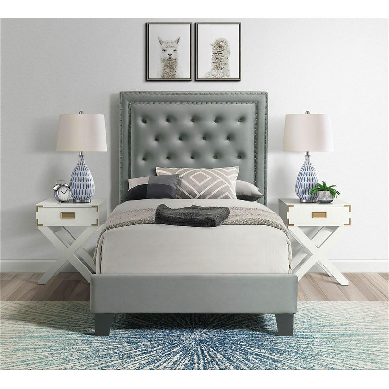  Elements International Tiffany Twin Bed in Broadway Gun Metal IMAGE 6