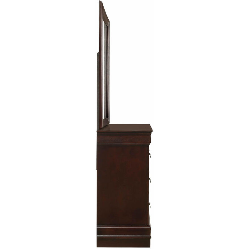 Elements International Louis Philippe 6-Drawer Dresser & Mirror in Cherry IMAGE 2