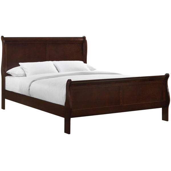  Elements International Louis Philippe Queen Panel Bed in Cherry IMAGE 1