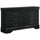 Elements International Louis Philippe 6-Drawer Dresser & Mirror in Black IMAGE 4