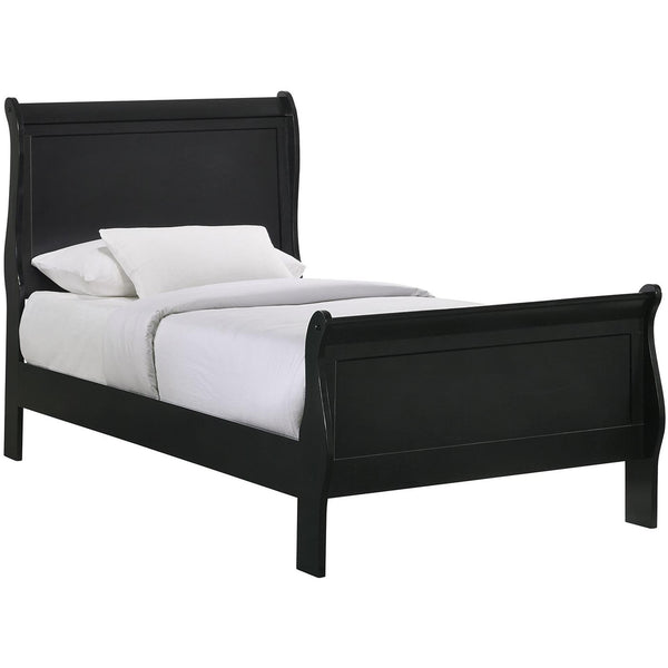  Elements International Louis Philippe Twin Panel Bed in Black IMAGE 1