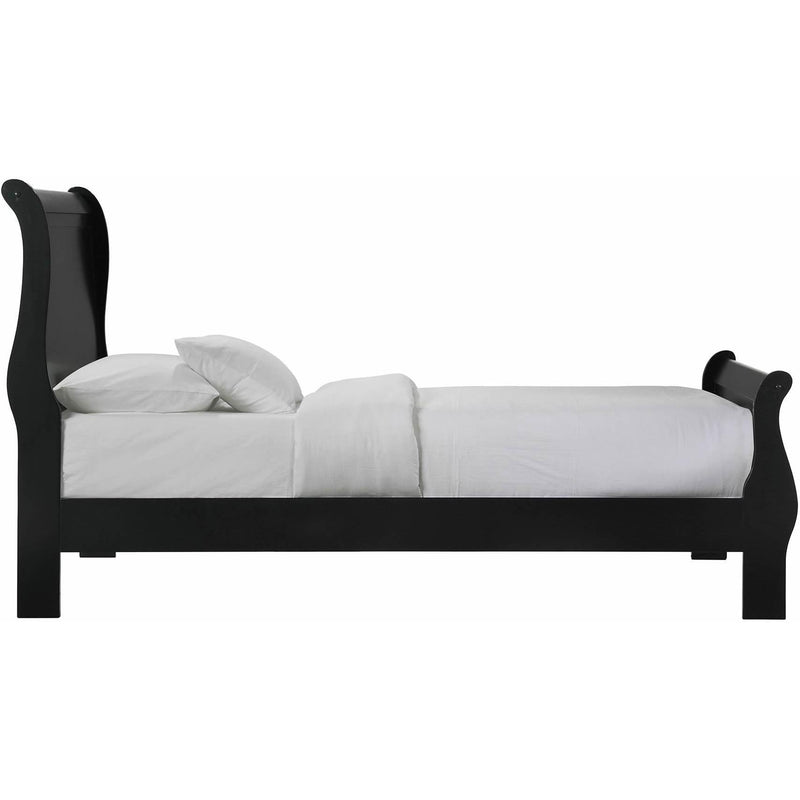  Elements International Louis Philippe Twin Panel Bed in Black IMAGE 3