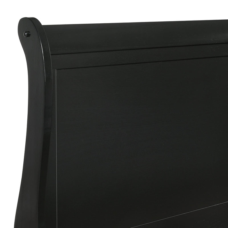  Elements International Louis Philippe Twin Panel Bed in Black IMAGE 5
