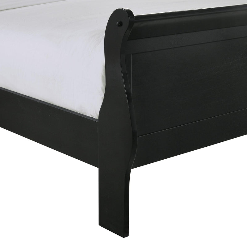 Elements International Louis Philippe Twin Panel Bed in Black IMAGE 6