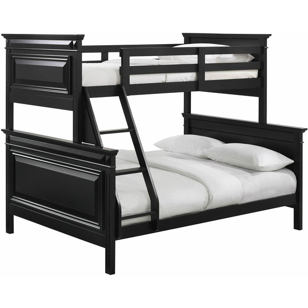  Elements International Calloway Twin over Full Bunk Bed with Trundle in Antique Black IMAGE 1