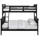  Elements International Calloway Twin over Full Bunk Bed with Trundle in Antique Black IMAGE 2