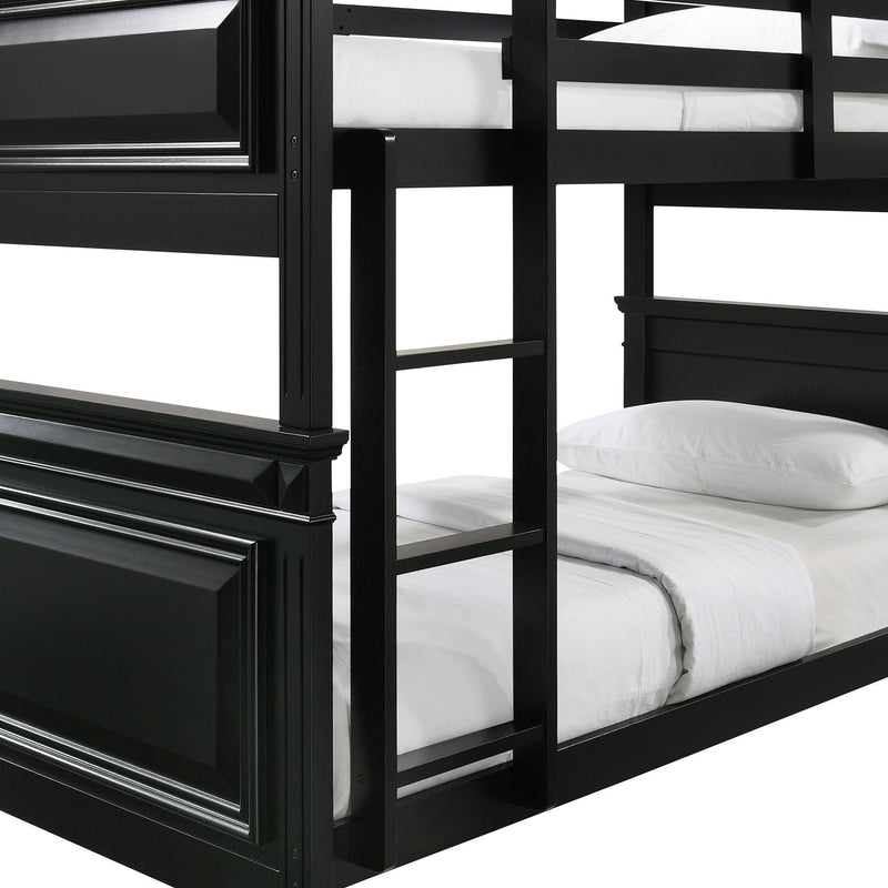  Elements International Calloway Twin over Full Bunk Bed with Trundle in Antique Black IMAGE 5