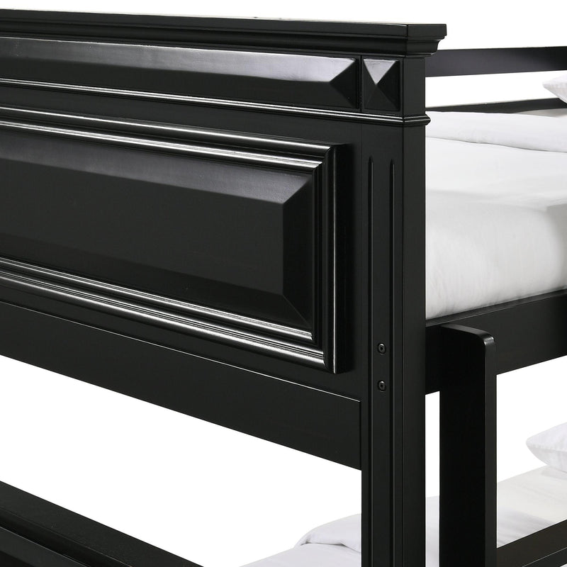  Elements International Calloway Twin over Full Bunk Bed with Trundle in Antique Black IMAGE 7