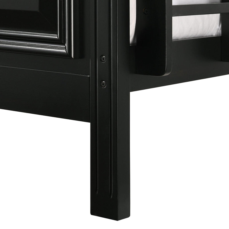  Elements International Calloway Twin over Full Bunk Bed with Trundle in Antique Black IMAGE 8