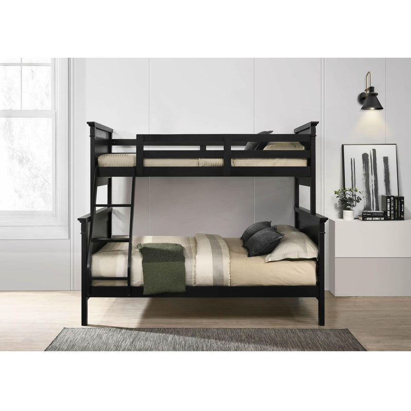  Elements International Calloway Twin over Full Bunk Bed with Trundle in Antique Black IMAGE 9