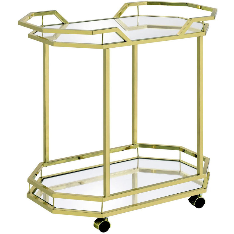  Elements International Bales Bar Cart (Brass) IMAGE 2