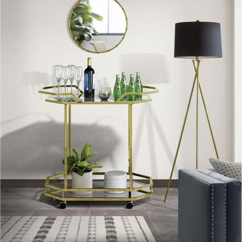  Elements International Bales Bar Cart (Brass) IMAGE 6