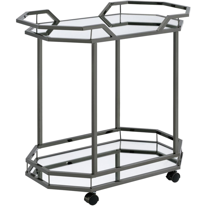 Elements International Bales Bar Cart (Nickel) IMAGE 2