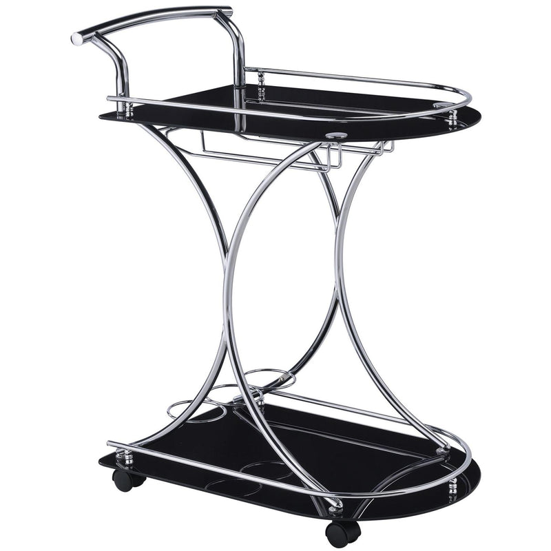  Elements International Arguila Bar Cart (Black) IMAGE 2