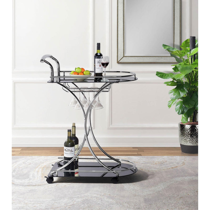  Elements International Arguila Bar Cart (Black) IMAGE 8