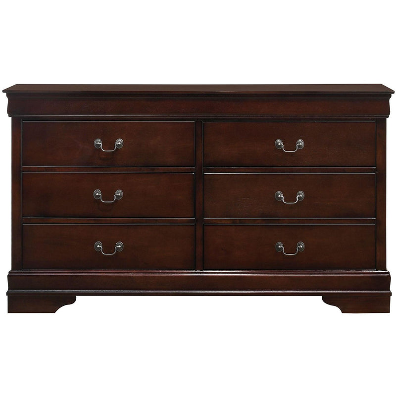  Elements International Louis Philippe 6-Drawer Dresser in Cherry IMAGE 1